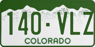 CO license plate 140VLZ