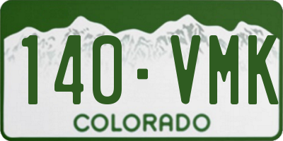 CO license plate 140VMK