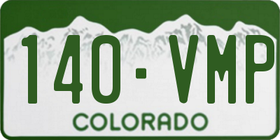 CO license plate 140VMP