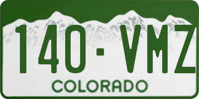 CO license plate 140VMZ