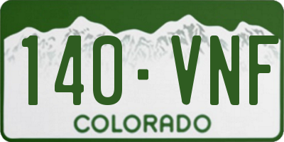CO license plate 140VNF