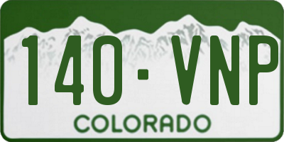 CO license plate 140VNP