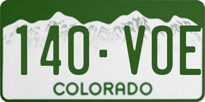 CO license plate 140VOE