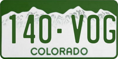 CO license plate 140VOG