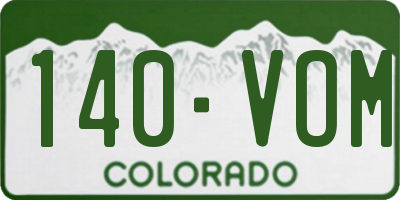 CO license plate 140VOM