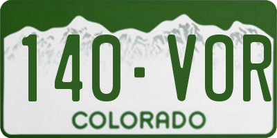 CO license plate 140VOR