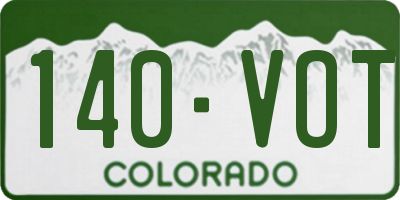 CO license plate 140VOT