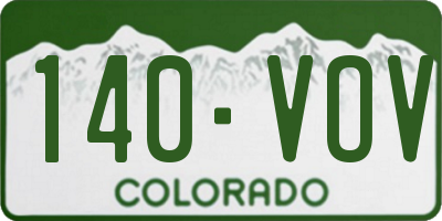 CO license plate 140VOV