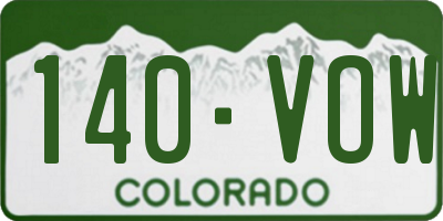 CO license plate 140VOW