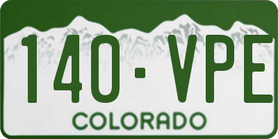 CO license plate 140VPE
