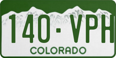CO license plate 140VPH