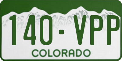 CO license plate 140VPP