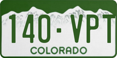 CO license plate 140VPT