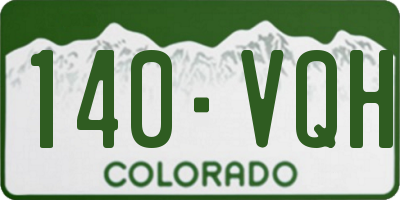 CO license plate 140VQH
