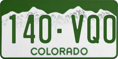 CO license plate 140VQO
