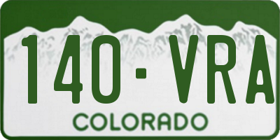 CO license plate 140VRA