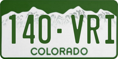 CO license plate 140VRI