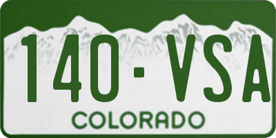 CO license plate 140VSA