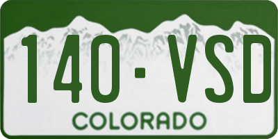 CO license plate 140VSD