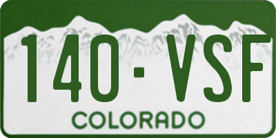 CO license plate 140VSF