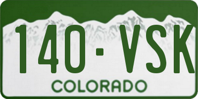 CO license plate 140VSK