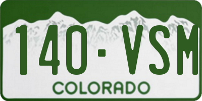 CO license plate 140VSM