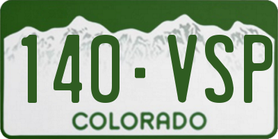CO license plate 140VSP