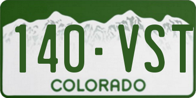 CO license plate 140VST