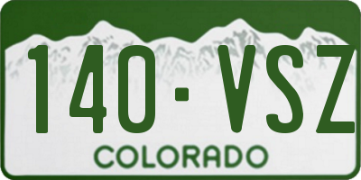 CO license plate 140VSZ