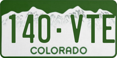 CO license plate 140VTE