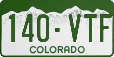 CO license plate 140VTF