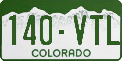 CO license plate 140VTL