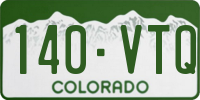 CO license plate 140VTQ