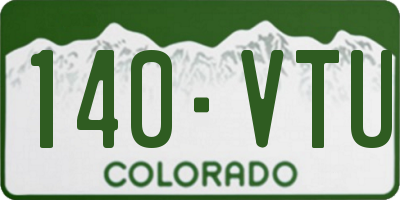 CO license plate 140VTU