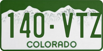 CO license plate 140VTZ