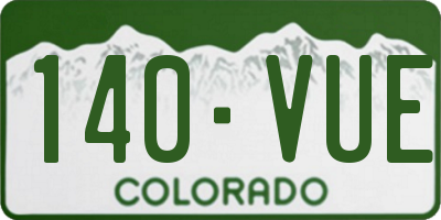CO license plate 140VUE