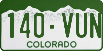 CO license plate 140VUN