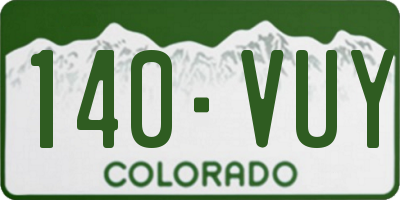 CO license plate 140VUY