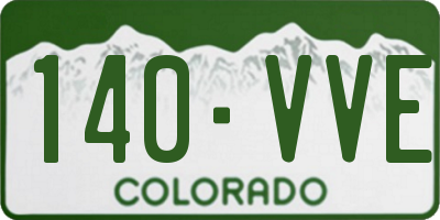 CO license plate 140VVE