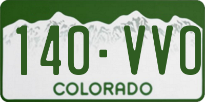 CO license plate 140VVO