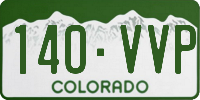 CO license plate 140VVP