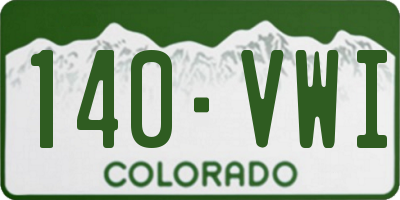 CO license plate 140VWI