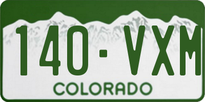 CO license plate 140VXM