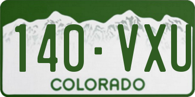 CO license plate 140VXU