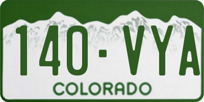 CO license plate 140VYA