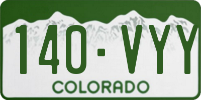 CO license plate 140VYY