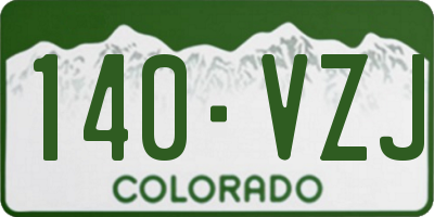 CO license plate 140VZJ