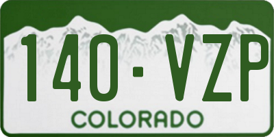 CO license plate 140VZP