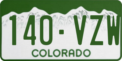 CO license plate 140VZW