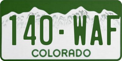 CO license plate 140WAF